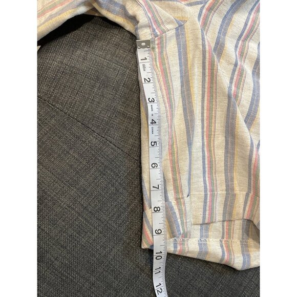 Vintage 80s KG Classics High Waisted Vertical Stripe Pastel Bermuda Shorts Sz 12 - Picture 9 of 9